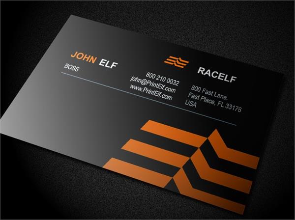 Racelf business card design