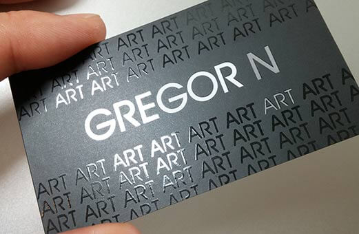 business card with Spot UV applied