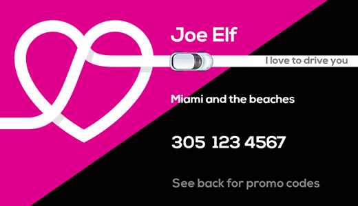 Uber business card for promo