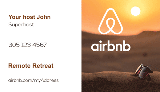 Modern design. Airbnb business cards