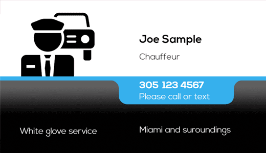 Modern design. Chauffeur driver