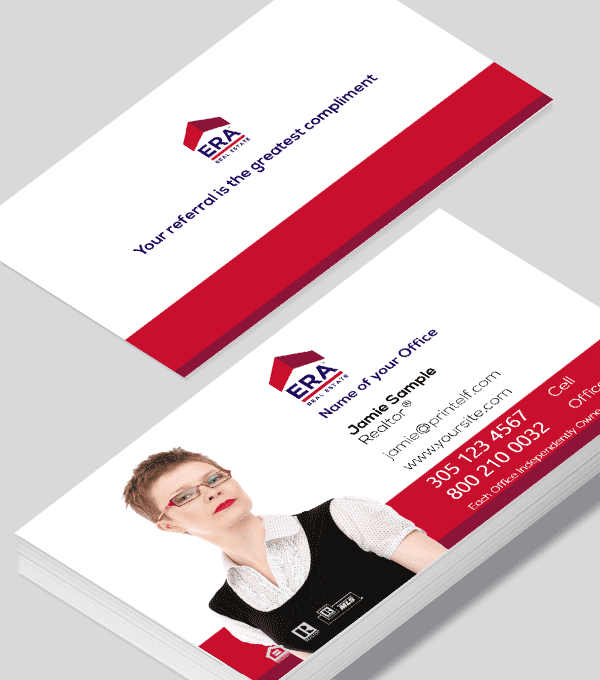 Modern contemporary business card design -ERA Real Estate essential business card
