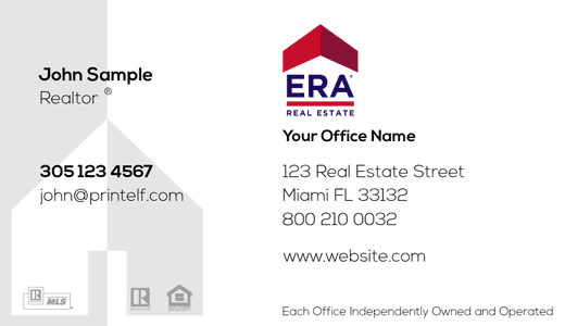 Modern design. ERA Real Estate residentila and commercial  business card