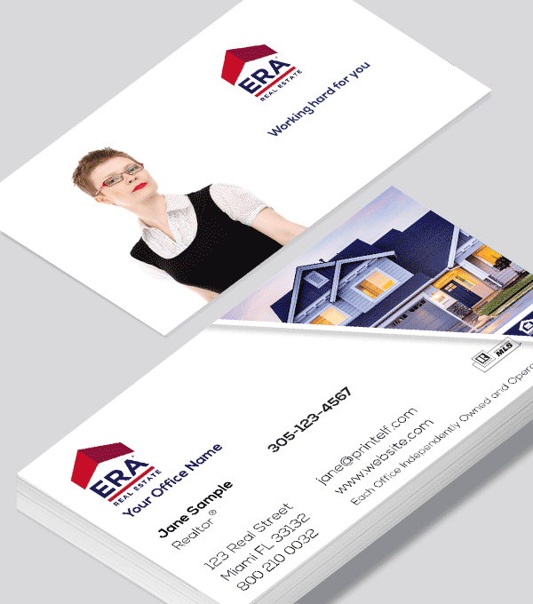Modern contemporary business card design -ERA Real Estate residential business card