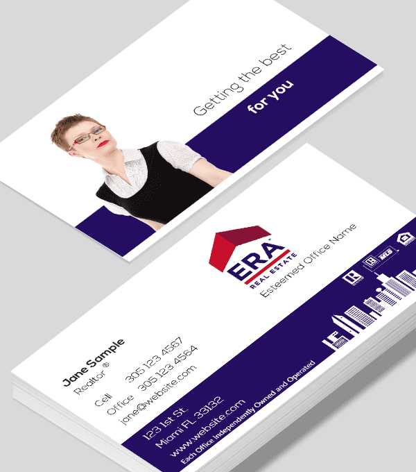 Modern contemporary business card design -ERA Real Estate modern business card