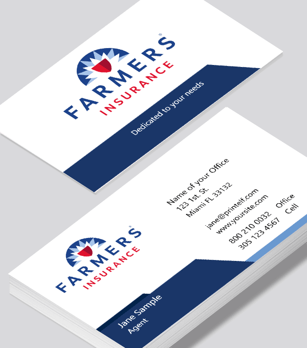 Modern contemporary business card design -Farmers Insurance Clean business card