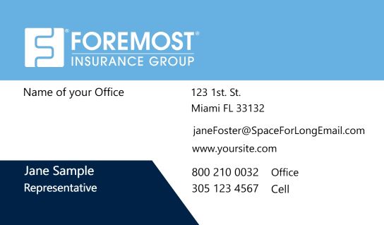 Foremost Insurance business cards and fridge magnets - Free templates ...