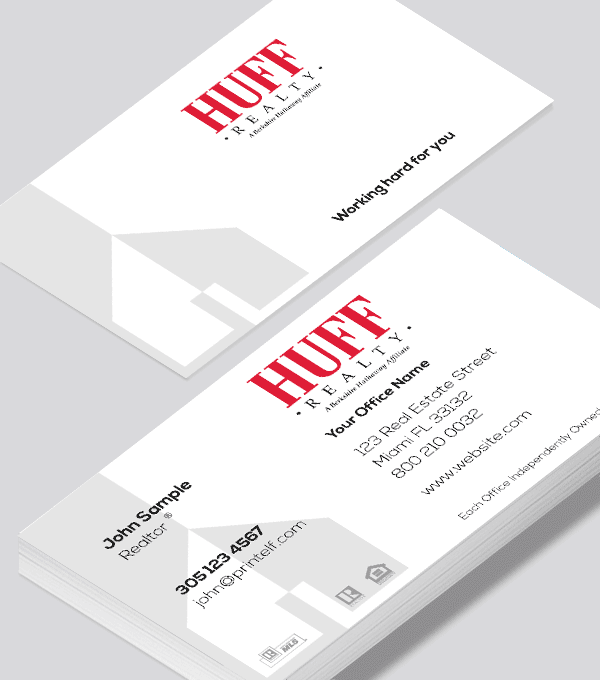 Modern contemporary business card design -HUFF Realty Modern business card