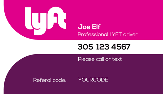 lyft card driver cards promo templates customize purchase