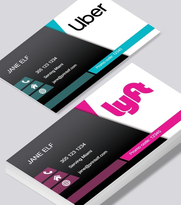  & Modern contemporary business card design - Lyft Uber combo new log business card