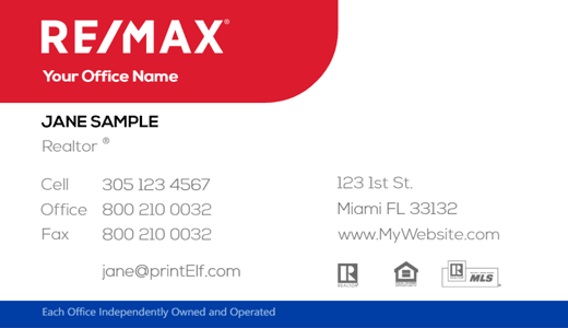 Modern design. Remax corporate business card