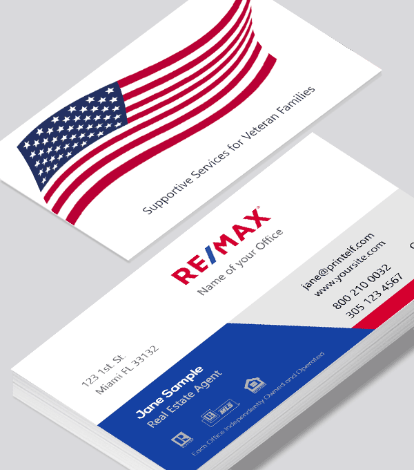 ReMax Realtor Veterans Business Card Modern Design