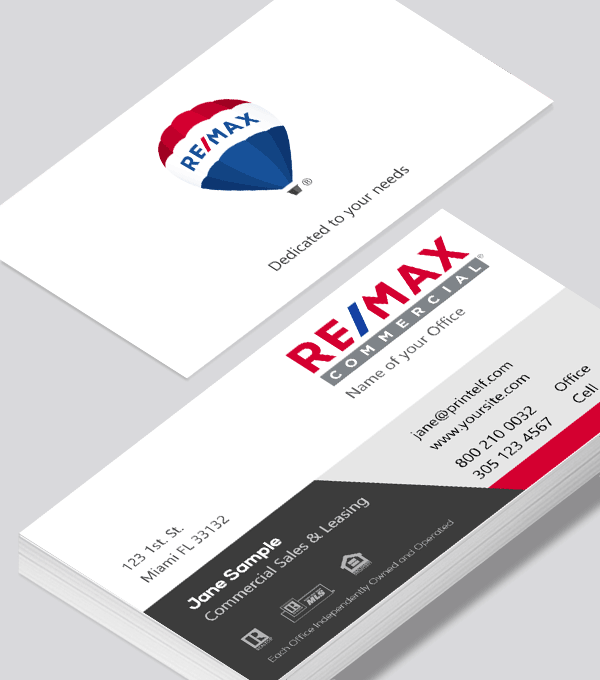 Modern contemporary business card design -ReMax-Commercial-business-card-2