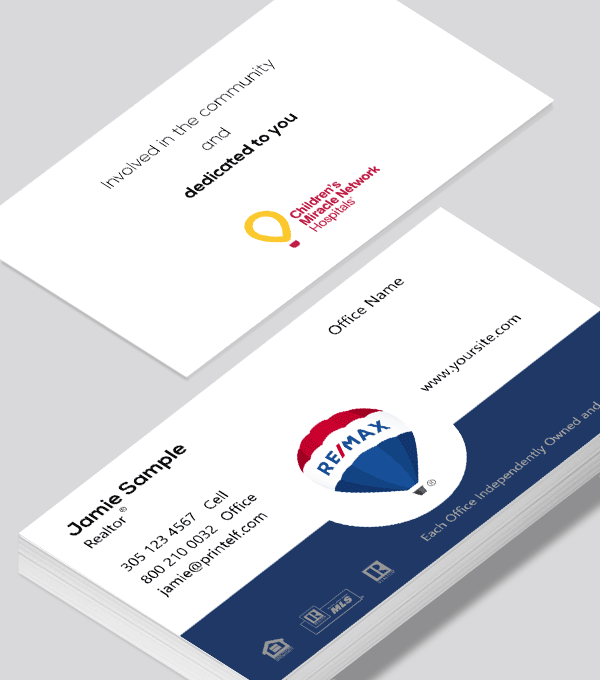 Modern contemporary business card design -Remax Miracle Network business card