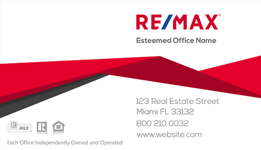 Modern design. Remax roof line business card. Modern and elegant