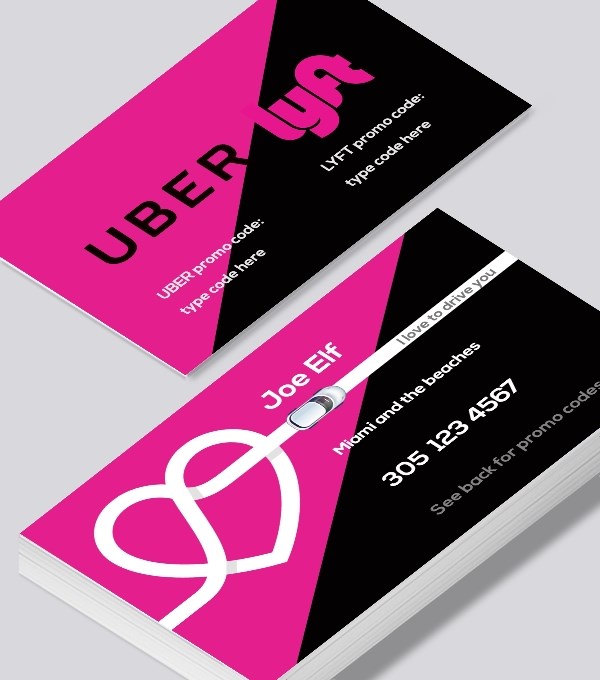  & Modern contemporary business card design - Uber-lyft transportation business card