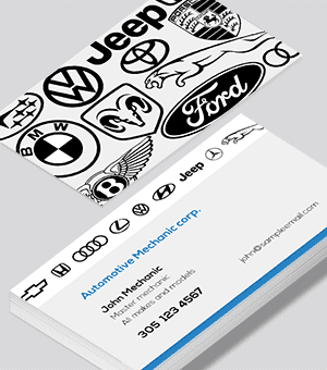 Automotive mechanic service business card