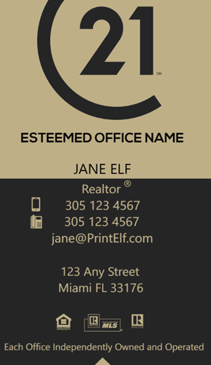 Modern design. Century 21 business cards for agents