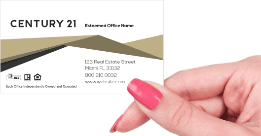 Hand holding business card - Century 21 Associate business card