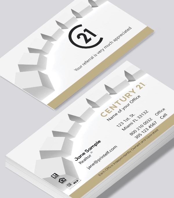  & Modern contemporary business card design - Century 21 Associate Realtor business card
