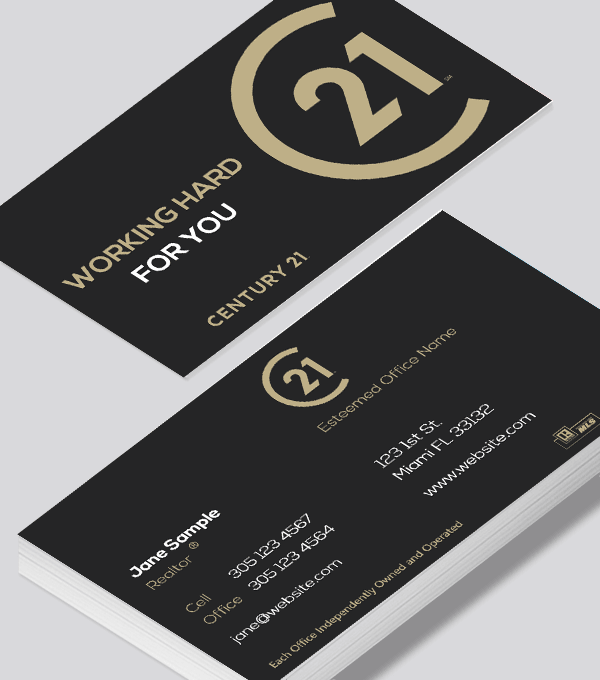 Modern contemporary business card design -Century 21 business card