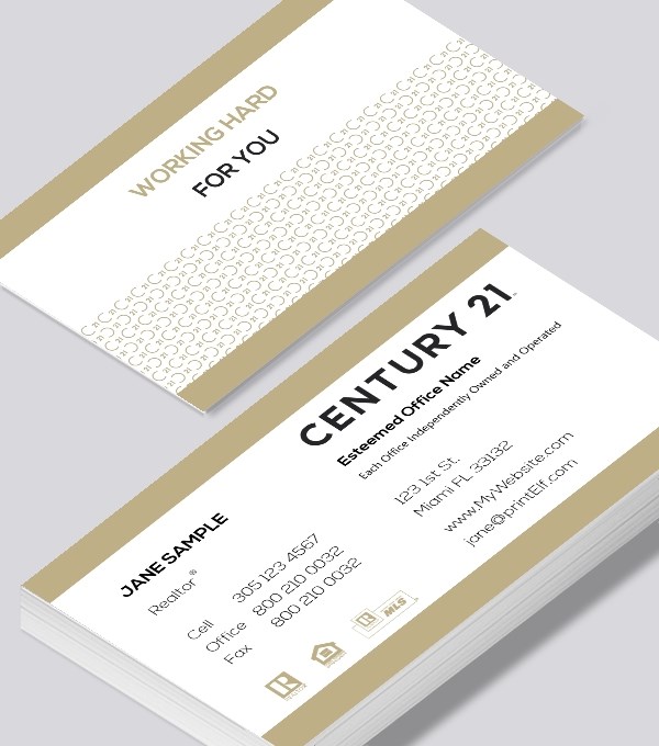  & Modern contemporary business card design - Century 21 Classic business card