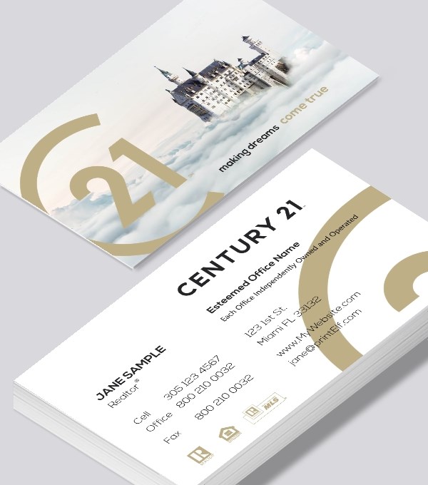  & Modern contemporary business card design - Century 21 dream house business card