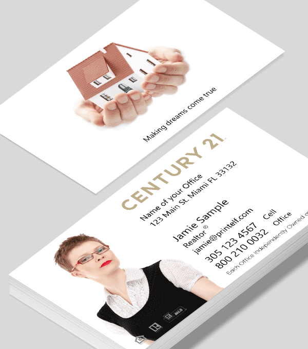 Modern contemporary business card design -Century 21 dwelling business card