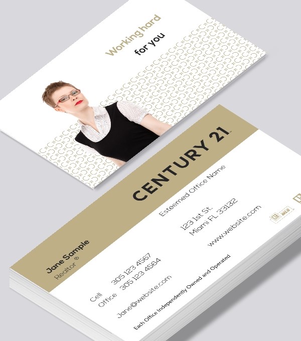  & Modern contemporary business card design - Century 21 Estate business card