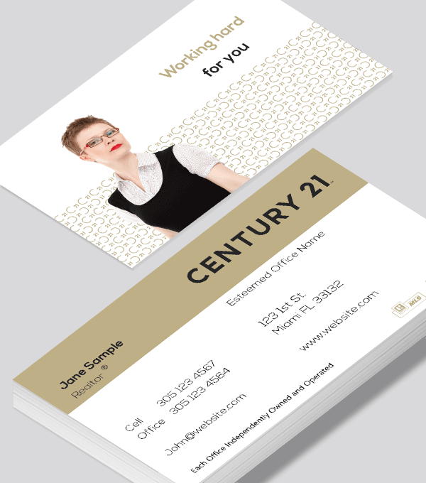 Modern contemporary business card design -Century 21 Estate business card
