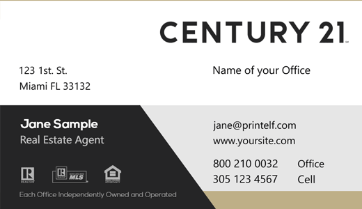 Modern design. Century 21 Modern Agent business card