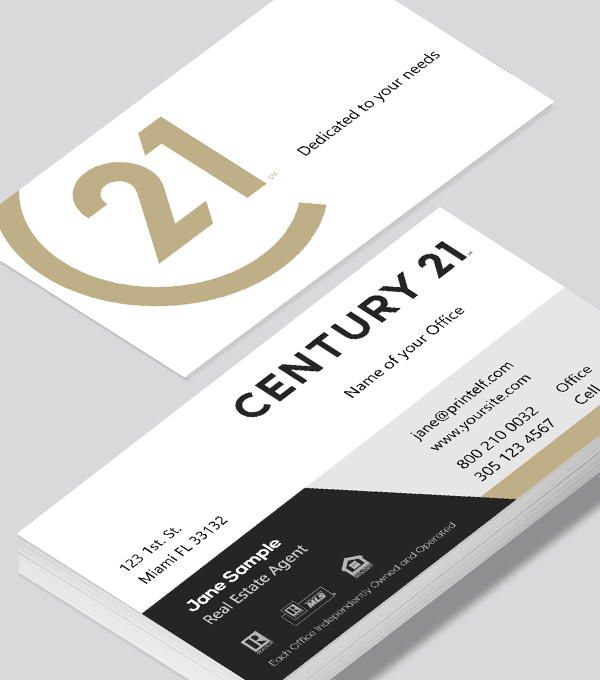 Modern contemporary business card design -Century 21 Modern Agent business card