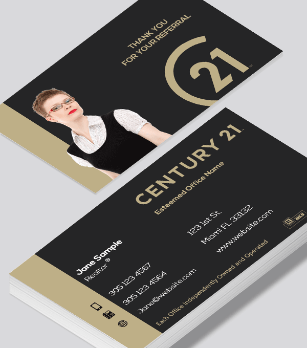 Modern contemporary business card design -Century 21 Realty business cards
