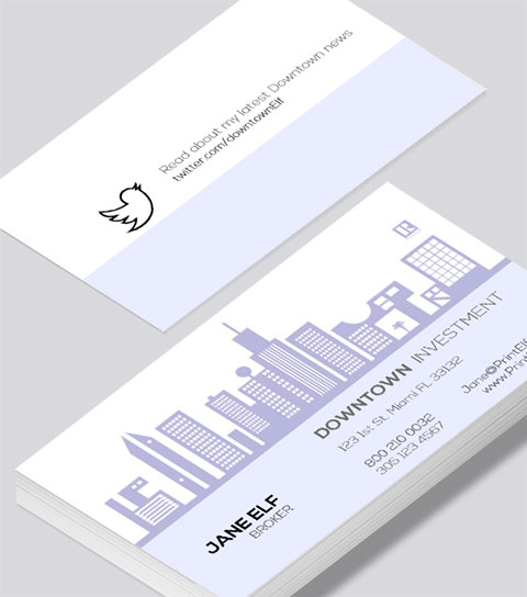Modern contemporary business card design -Downtown business card design