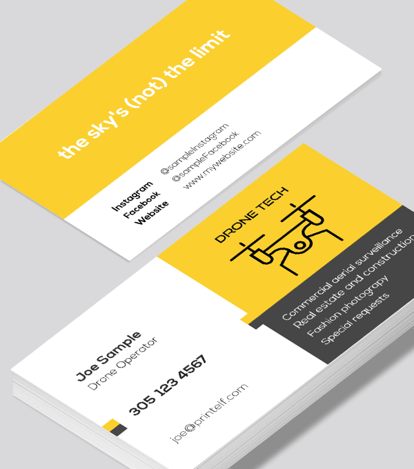 Modern contemporary business card design -Drone business card