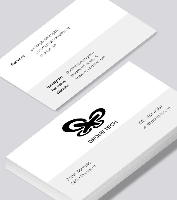  & Modern contemporary business card design - Drone Commercial business card
