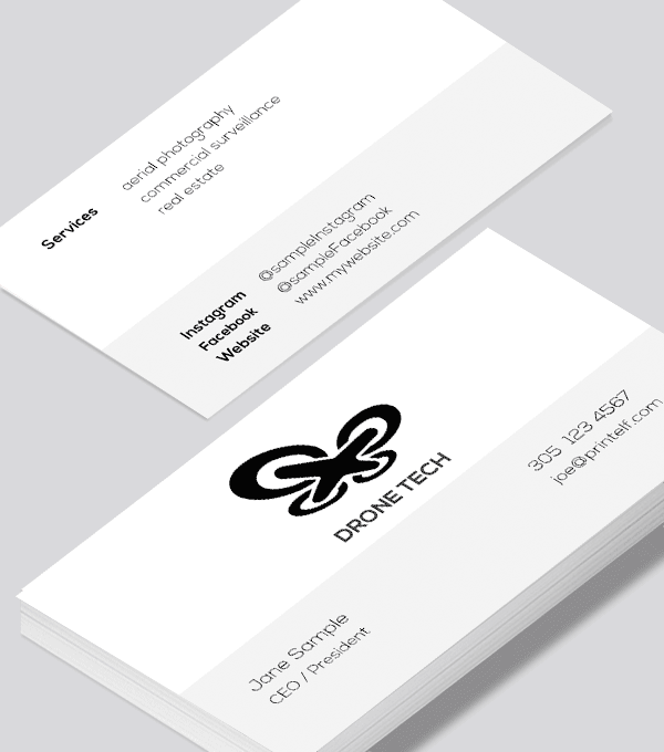 Modern contemporary business card design -Drone Commercial business card