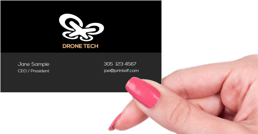 Hand holding business card - Drone Night Vision business card