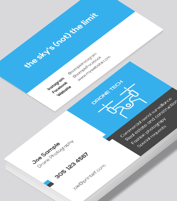 Modern contemporary business card design -Drone Photography