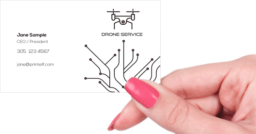 Hand holding business card - Drone Pilot business card