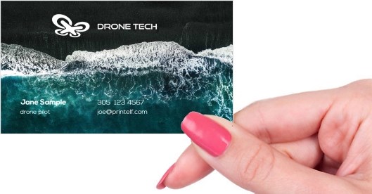 Hand holding business card -  Drone Sky View business card