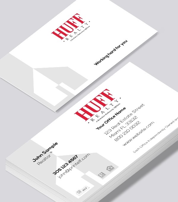  & Modern contemporary business card design - HUFF Realty Modern business card