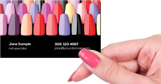 Hand holding business card -  Nail beauty specialist business card