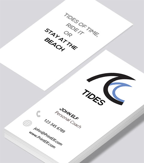 Modern contemporary business card design -Personal Coach Tides business card