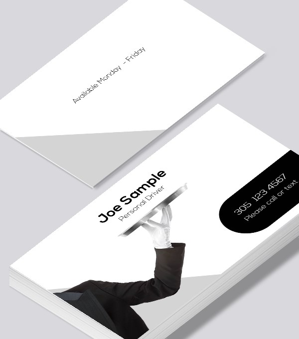  & Modern contemporary business card design - Personal driver service