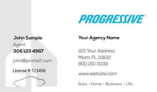Modern design.Progressive Insurance Agent business cards