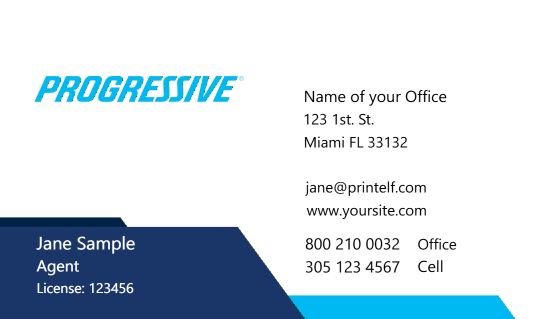 Modern design.Progressive Insurance business cards