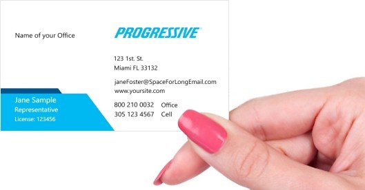 Hand holding business card -  Progressive-representative