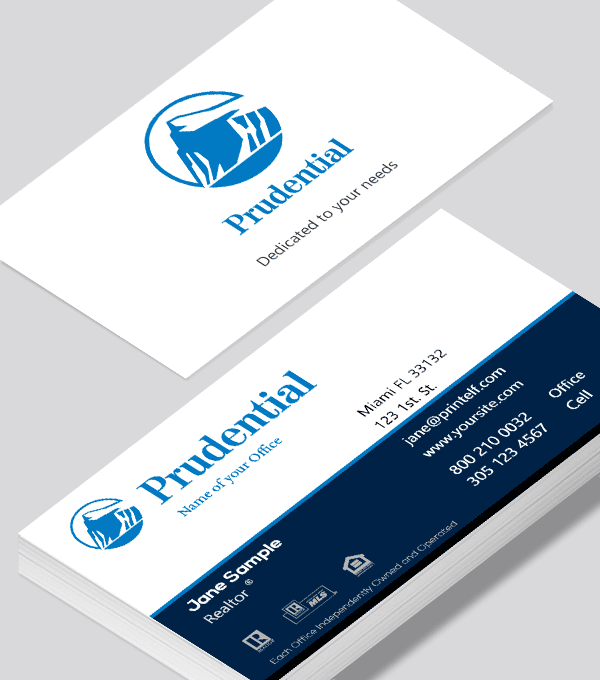 Modern contemporary business card design -Prudential Broker business card