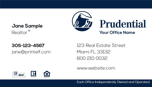 Modern design. Prudential Realtor, Essentual business card